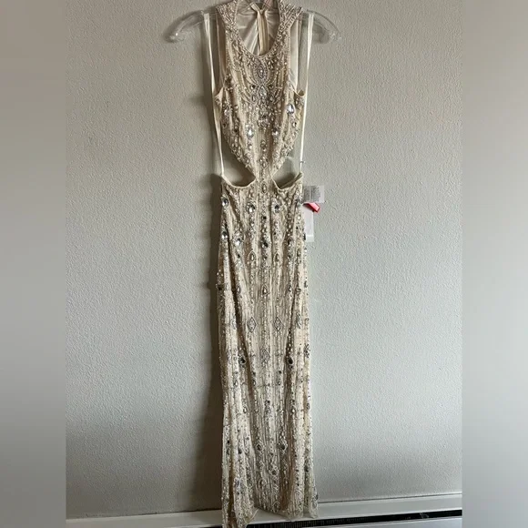 ⌛️ Captivating Mac Duggal Waist Cutout Back Slit Dress 👗#5740 - Picture 3 of 12